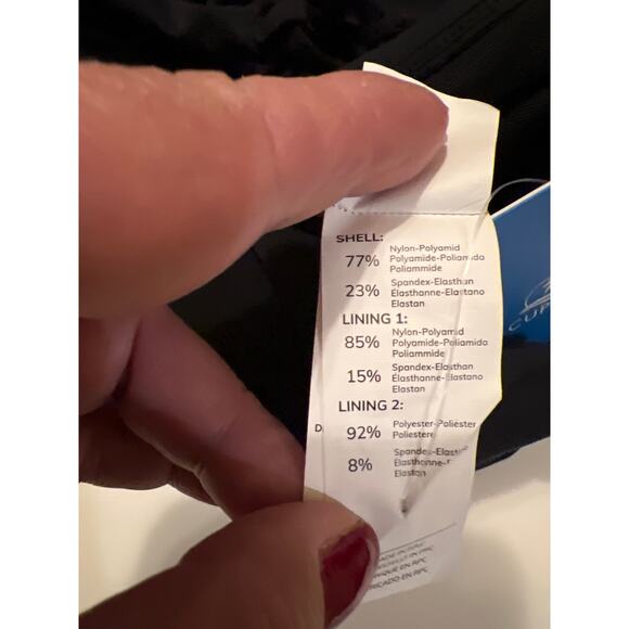 Women's Black Square Neckline Tie Back One-Piece Swimsuit NWT Size L - Picture 5 of 9